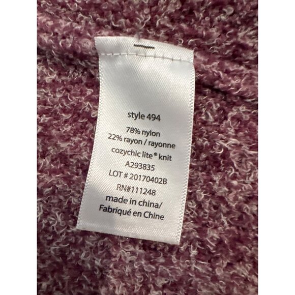 Barefoot Dreams Womens Cardigan 2X Maroon Speckled Cozychic Lite SoftAF LongLine - Picture 6 of 11